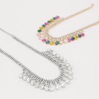 Strass colar, with liga de zinco, joias de moda & para mulher, Mais cores pare escolha, comprimento Aprox 14.96-20.86 inchaltura, vendido por PC