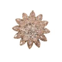 Fashion Brooch Jewelry, Brass, Flower, plated, fashion jewelry & micro pave cubic zirconia & for woman, more colors for choice, nickel, lead & cadmium free, 40x40mm, Sold By PC