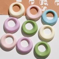 Resin Earring Stud Component, Round, DIY, more colors for choice, 32x31mm, Sold By PC