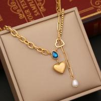 304 Stainless Steel Jewelry Set Heart gold color plated & for woman & with rhinestone Sold By PC