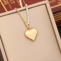 304 Stainless Steel Necklace, with 2inch extender chain, Heart, gold color plated, different styles for choice & for woman & enamel, Length:Approx 15.7 Inch, Sold By PC