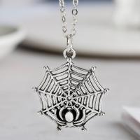 Tibetan Style Jewelry Necklace, Spider Web, antique silver color plated, Halloween Design & fashion jewelry & Unisex, nickel, lead & cadmium free, 30x26mm, Length:Approx 50 cm, 2PCs/Bag, Sold By Bag