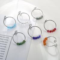 Stainless Steel Finger Ring 304 Stainless Steel with Seedbead fashion jewelry & for woman Sold By PC