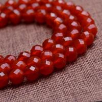Natürlich rote Achat Perlen, Roter Achat, Vieleck, poliert, Natürliche & DIY & verschiedene Größen vorhanden, rot, verkauft per 36.5-40 cm Strang