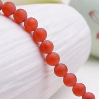 Prirodni Red ahat perle, Red Agate, Krug, Prirodno & možete DIY & različite veličine za izbor, multi-boji, Prodano Per 36.5-40 cm Strand