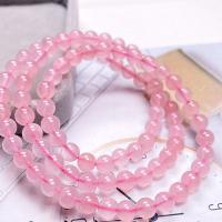 Perline di quarzo rosa naturale, Cerchio, lucido, diversi gradi per la scelta & DIY, rosa, 6mm, Venduto per 54 cm filo