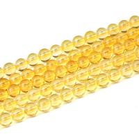 Natural Citrine Beads, Round, polished, DIY & different size for choice, yellow, Sold Per Approx 55-58 cm Strand
