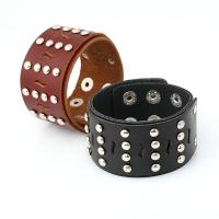 Cowhide Bracelet, with Tibetan Style, handmade, fashion jewelry & Unisex, more colors for choice, 40mm, Length:23.5 cm, Sold By PC