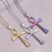 Stainless Steel Jewelry Necklace 304 Stainless Steel with 5cm extender chain Cross Vacuum Ion Plating fashion jewelry & for woman Length Approx 45 cm Sold By PC