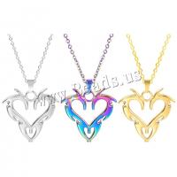 Stainless Steel Jewelry Necklace, 304 Stainless Steel, Heart, Vacuum Ion Plating, fashion jewelry & different styles for choice & for woman & hollow, more colors for choice, 20x20mm, Length:Approx 50 cm, Sold By PC