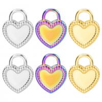 Stainless Steel Pendant Setting, 304 Stainless Steel, Heart, Vacuum Ion Plating, fashion jewelry & DIY, more colors for choice, 14x18mm, Sold By PC