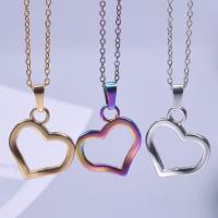 Stainless Steel Jewelry Necklace 304 Stainless Steel Heart Vacuum Ion Plating fashion jewelry & for woman & hollow Length Approx 50 cm Sold By PC