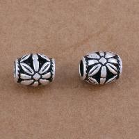 Tibetan Style Large Hole Bead, barrel, antique silver color plated, vintage & DIY, nickel, lead & cadmium free, 9x7.50mm, Approx 10PCs/Bag, Sold By Bag