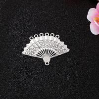 Tibetan Style Connector, Fan, antique silver color plated, vintage & DIY & 1/6 loop, nickel, lead & cadmium free, 54x41x2mm, Approx 5PCs/Bag, Sold By Bag