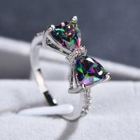 Zinc Alloy Finger Ring fashion jewelry & micro pave cubic zirconia & for woman nickel lead & cadmium free 13mm Sold By PC