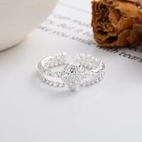 Solidny srebrny pierścień, 925 Srebro, Platerowane kolorem jasnego srebra, biżuteria moda & dla kobiety, bez zawartości niklu, ołowiu i kadmu, 9mm, sprzedane przez PC