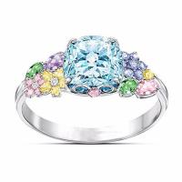 Zinc Alloy Finger Ring fashion jewelry & for woman & with rhinestone multi-colored nickel lead & cadmium free Sold By PC
