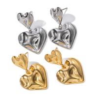 Stainless Steel Drop Earring 304 Stainless Steel Heart Vacuum Ion Plating fashion jewelry & for woman Sold By Pair
