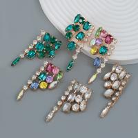 Mode-Fringe-Ohrringe, Zinklegierung, Modeschmuck & für Frau & mit Strass, keine, frei von Nickel, Blei & Kadmium, 59x27mm, verkauft von Paar