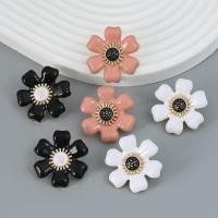 Tibetan Style Stud Earring, Flower, fashion jewelry & for woman & enamel, more colors for choice, nickel, lead & cadmium free, 29x29mm, Sold By Pair