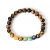Gemstone Bracelets, with Brass, fashion jewelry & different materials for choice & for woman, 8mm, Sold Per Approx 7.48 Inch Strand
