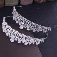 Bridal Tiaras Zinc Alloy for woman & with cubic zirconia & with rhinestone nickel lead & cadmium free Inner Approx 145mm Sold By PC