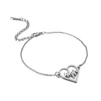 Stainless Steel Jewelry Bracelet 304 Stainless Steel with 5cm extender chain Electrocardiographic fashion jewelry & for woman original color Length 17 cm Sold By PC