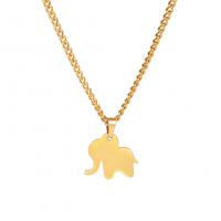 Stainless Steel Jewelry Necklace 304 Stainless Steel Elephant Vacuum Ion Plating fashion jewelry & for woman Length 45 cm Sold By PC