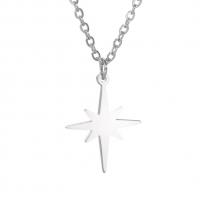 Stainless Steel Jewelry Necklace 304 Stainless Steel with 5cm extender chain Eight Point Star polished fashion jewelry & for woman original color Length 45 cm Sold By PC