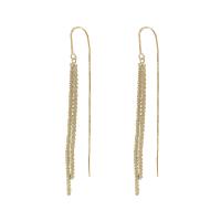 Cubic Zirconia Micro Pave Brass Earring, plated, fashion jewelry & micro pave cubic zirconia & for woman, more colors for choice, nickel, lead & cadmium free, 1x71mm, Sold By Pair