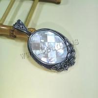 Zinc Alloy Pendants with Shell Oval plated DIY nickel lead & cadmium free Sold By PC