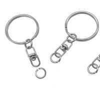 Tibetan Style Key Clasp Setting, plated, DIY & different size for choice, silver color, 25mm, Sold By PC