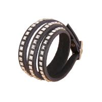 Cowhide Bracelet, with ABS Plastic & Iron, handmade, fashion jewelry & Unisex, black, 8mm, Length:52 cm, Sold By PC