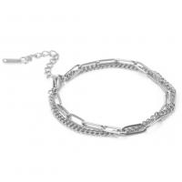 Stainless Steel Jewelry Bracelet 304 Stainless Steel with 5cm extender chain Vacuum Ion Plating fashion jewelry & for woman Length 17 cm Sold By PC