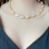 Iron Ogrlice, Željezo, s Plastična Pearl, s 7cm Produžetak lanac, modni nakit, bijel, Dužina 38 cm, Prodano By PC