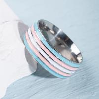 Titantium plieno Finger žiedas, Titano plienas, skirtingo dydžio pasirinkimo & žmogui & emalė, daugiau spalvų pasirinkimas, Pardavė PC