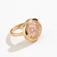 Brass Finger Ring, with Resin, polished, different size for choice & for woman, gold, Sold By Pair