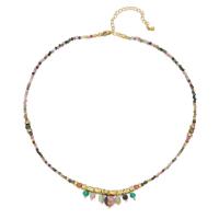 304 Edelstahl Halskette, mit Naturstein, mit Verlängerungskettchen von 3.15inch, vergoldet, Modeschmuck & für Frau, Länge:ca. 16.1 ZollInch, verkauft von PC