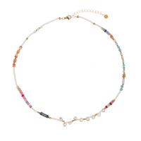 Titanstahl Halskette, mit Naturstein & Kunststoff Perlen, mit Verlängerungskettchen von 2inch, vergoldet, Modeschmuck & für Frau, Länge:ca. 18.9 ZollInch, verkauft von PC
