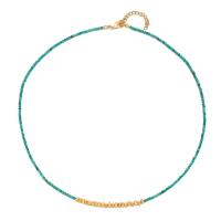 Messing Halskette, mit Naturstein, mit Verlängerungskettchen von 2inch, goldfarben plattiert, Bohemian-Stil & für Frau, Länge:ca. 17.9 ZollInch, verkauft von PC