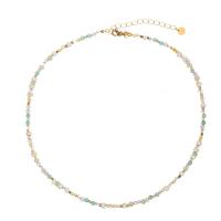 Messing Halskette, mit Naturstein, mit Verlängerungskettchen von 2inch, goldfarben plattiert, Bohemian-Stil & für Frau, Länge ca. 16.1 ZollInch, verkauft von PC