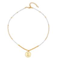 Brass Necklace with Natural Stone 12 Signs of the Zodiac real gold plated & for woman Length Approx 15.6-17.5 Inch Sold By PC