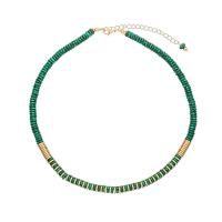 Titanium Steel Necklace with Aventurine with 2.76inch extender chain real gold plated Bohemian style & for woman Length Approx 17.5 Inch Sold By PC
