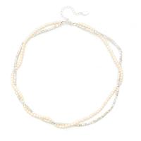 perle d'eau douce cultivée Collier et bracelet, avec Hématite, Argenté épais, Double couche & styles différents pour le choix & pour femme, Vendu par PC