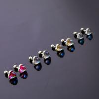 Stainless Steel Stud Earrings 316L Stainless Steel with Resin Heart fashion jewelry & Unisex Sold By Pair
