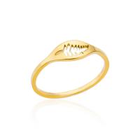 Rozsdamentes acél Finger Ring, 304 rozsdamentes acél, 18K aranyozott, divat ékszerek & egynemű & különböző stílusokat a választás, aranysárga, 17mm, Által értékesített PC