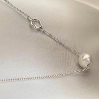 Freshwater Pearl Mässing Chain Necklace, med Mässing, mode smycken & för kvinna, 12-13mm, Längd Ca 45 cm, Säljs av PC