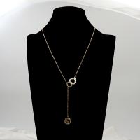 Freshwater Pearl Brass Chain Necklace, cobre, with Pérolas de água doce, with 6cm extender chain, banhado a ouro genuino, joias de moda & para mulher, dourado, comprimento 60 cm, vendido por PC