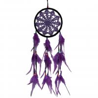 Fashion Dream Catcher, Feather, with Flocking Fabric & ABS Plastic, for home and office & fashion jewelry, purple, 55-60cm, Sold By PC