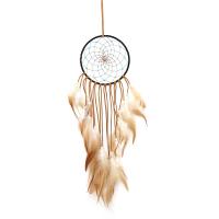 Fashion Dream Catcher, Feather, with Velveteen & Natural Turquoise, for home and office & fashion jewelry & Bohemian style, mixed colors, 60-65cm, Sold By PC